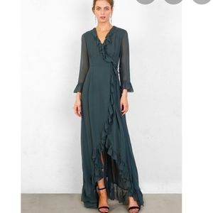 CHAN LUU darkest spruce flamenco dress